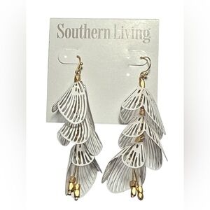 Southern Living Gold and White wing shape Earrings